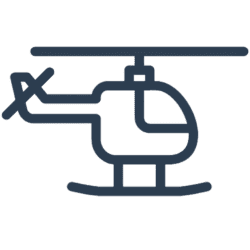 Untitled design Outline of a helicopter with a single main rotor and skids, viewed from the side.